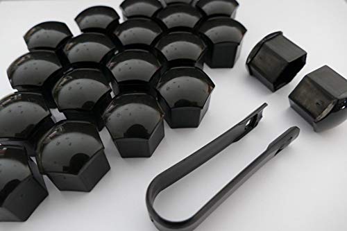 22-Piece Prim Tesla Model S 3 X Y Lug Somun Caps/Cıvata Temizleme Aracı ile Kapakları (Parlak Siyah Kaplama)