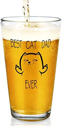 Modwnfy En İyi Kedi Baba Bira Bardağı, Komik Kedi Sevgilisi Baba Bira Bardağı, Babalar Günü Hediyeleri için Baba, Noel Hediyeleri