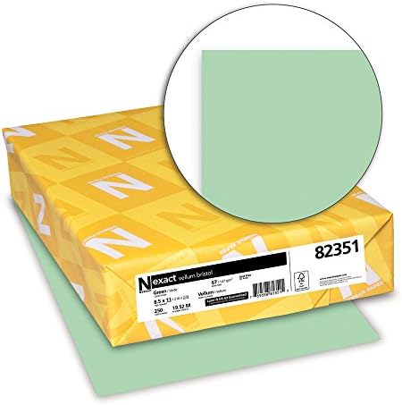 Wausau Paper 82351 Neenah Exact Vellum Bristol, 67 lb, 8,5 x 11 İnç, 250 Kağıtlar, Yeşil