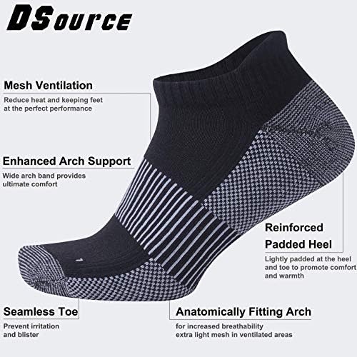 Bakır Çorap, DSource Unisex Yastıklı Sole Arch Destek Atletik Koşu Ayak Bileği / Ekip Çorap 3/6 Pairs