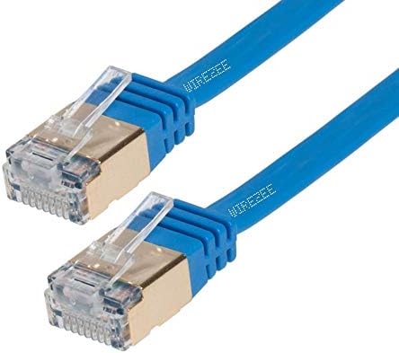 Yüksek Hızlı Ultra Düz CAT7 Ethernet Kablosu, RJ45 Bilgisayar İnternet LAN Ağı Ethernet Yaması (Beyaz, Mavi, Siyah) (30FT, Mavi)