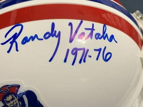 Randy Vataha New England Patriots 1971-76 İmzalı Mini Kask-İmzalı NFL Mini Kaskları
