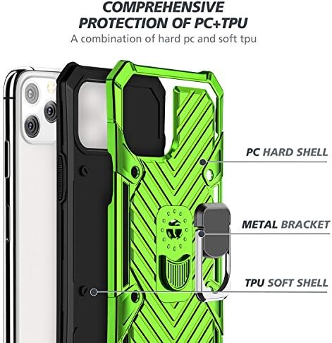 ıPhone 12 Pro Kılıf ile uyumlu, PC ve TPU Darbeye Dayanıklı Tamponlar Koruyucu Kılıf ile Manyetik Kickstand Kapak için iPhone