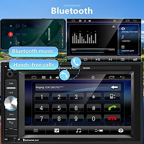 podofo 2 Din Araba Stereo Sistemi - Multimedya Araba Radyo Çift Din, 6.2 Dokunmatik Ekran Ses Araba MP5 Çalar Bluetooth / TF