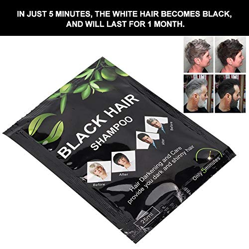 Siyah Saç Şampuanı 10 ADET, Anında Saç Boyası Şampuanı, Siyah Saç Boyası Şampuanı, kullanımı kolay 5 dakika-Erkekler ve Kadınlar