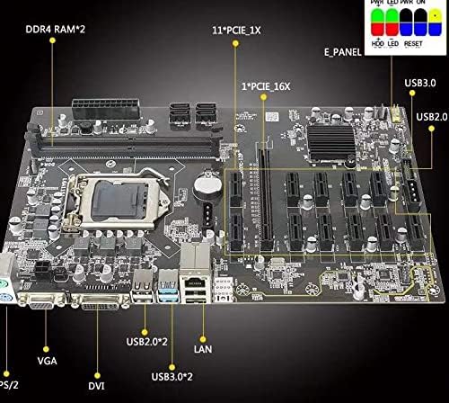 B250 BTC CPU Madenci Anakart DDR4 12 PCI-E Grafik Kartı Desteği LGA 1151 GPU Cryptocurrency Madencilik BTC Anakart USB3. 0 SATA3