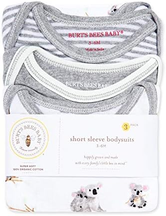 Burt'un Arılar Bebek Unisex Bebek Bodysuits, 3-Pack Uzun ve Kısa Kollu Tek Parça, %100 Organik Pamuk