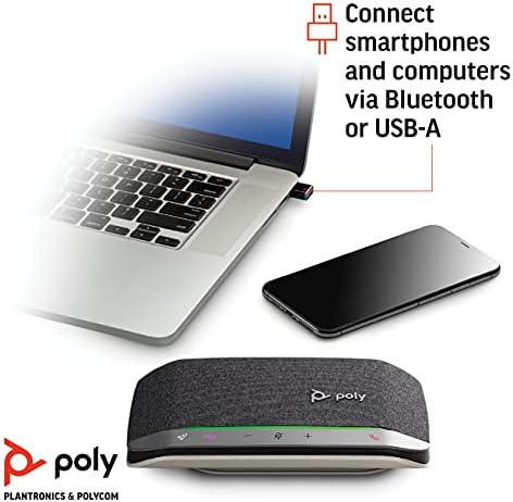 Poly-Sync 20 + Bluetooth Hoparlör (Plantronics) - Kişisel Taşınabilir Hoparlör-USB-C Bluetooth Adaptörü-PC'nize/Mac'inize/Cep