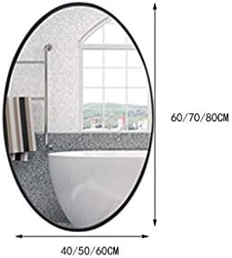 WANGXİAOLİNjingzi Oval banyo Aynası, siyah Metal Çerçeve güzellik Aynası Tatlı Dükkanı Soğuk İçecek Dükkanı Duvar Asılı Ayna