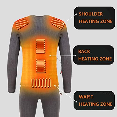 ZEQI ısıtmalı Termal İç Çamaşır Setleri, Erkekler Kış Artı Kadife Kalın Sıcak Giysiler Akıllı Elektrikli ısıtma Giyim Suit