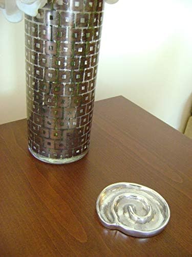 El yapımı Şık Katı Alüminyum Metal Küllük, Spiral Tasarım, Gümüş Renk, Çap: 12cm (4.7)