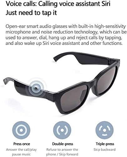 ZOUSHUAIDEDIAN Kablosuz Bluetooth Ses Güneş Gözlüğü, Açık Kulaklıklar Müzik ve Eller Serbest Arama, Erkekler ve Kadınlar için,