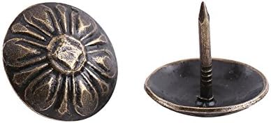 GLOGLOW Döşeme Çivi Seti, 100 adet Vintage Bronz Metal Etiket Mobilya Döşeme Çivi Seti Antika Kanepe Ayakkabı Kapı Dekoratif