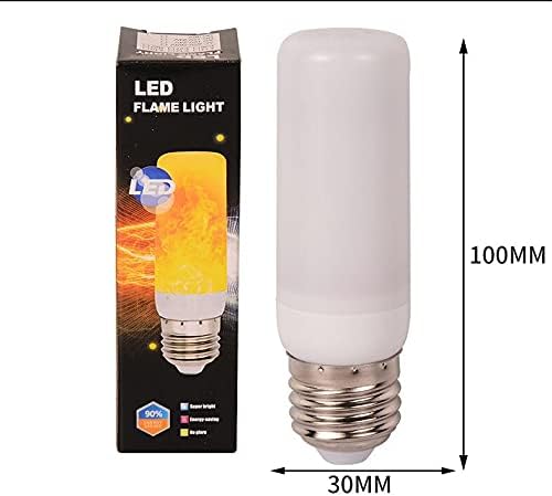 4Model LED Alev etkisi yangın ampul E27 Simüle doğa titreşimsiz lamba dekor F (Çok renkli)