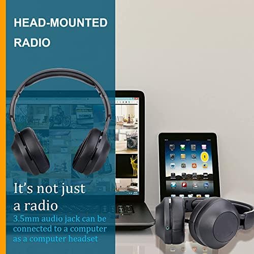 Amdsoc PortableRadio Kulaklık, Kişisel FM Katlanabilir Alıcı, Yürüyüş, Dinleme Eğitimi Testi, Günlük İşler için