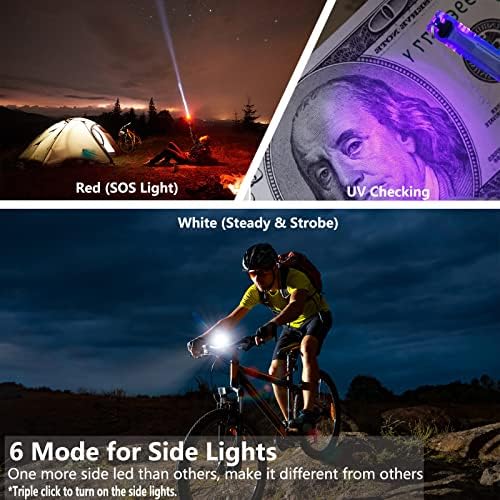 ZİXEAR Mini LED El Feneri, Anahtarlıklı Cep Feneri, 11 Modlu Yüksek Lümenli El Feneri, USB Şarj Edilebilir, Süper Su geçirmez,
