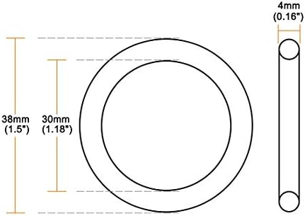 Usta processingNitrile O-Ringler 38mm OD 30mm KIMLIĞI 4mm Genişliği, Metrik Sızdırmazlık Conta, 10 paketi