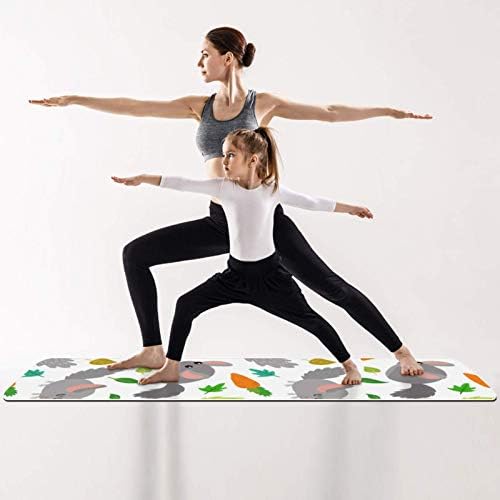 Unicey Sevimli Chinchilla Havuç Yaprakları Desen Yoga Mat Kalın Kaymaz Yoga Paspaslar Kadınlar ve Kızlar için egzersiz matı Yumuşak