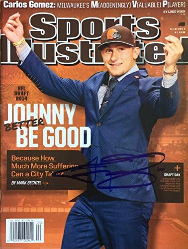 Johnny Manziel CLEVELAND BROWNS imzalı Sports Illustrated dergisi 5/19/14