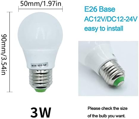 3 W A15 Edison LED Ampuller E26 Orta Vida Bankası (40 Watt Eşdeğer) 12 V Alçak Gerilim Lamba Kapalı ızgara Güneş Sistemi Aydınlatma