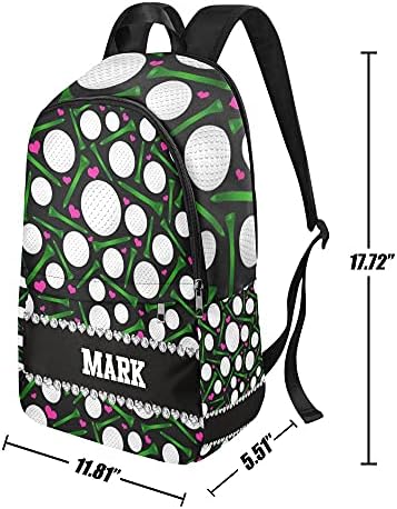 Kişiselleştirilmiş Golf aşk kalp sırt çantası Laptop çantası sırt çantası erkekler kadınlar için hediye