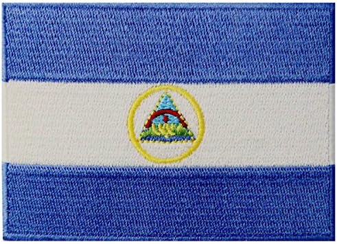 Nikaragua Bayrağı İşlemeli Yama Nikaragua Demir On Ulusal Amblem Dikmek