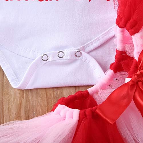 Benim Ilk sevgililer Günü Bebek Kız Kıyafet Giyim Kırmızı Kalpler Romper Bodysuit Tutu Etek Kafa Bandı ıle Set