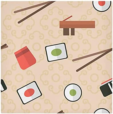 Aile Yemekleri, Düğünler, Mutfak, Şükran Günü, Noel, Partiler için YUEND Saten Kumaş Peçeteler (20 x 20 İnç) - Japanese Sushi