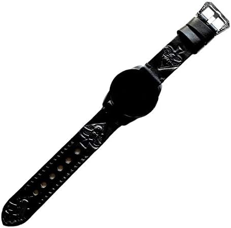 NİCKSTON Kabartmalı maça ası Hakiki Deri Band ile Uyumlu Huawei saat GT 2 ve GT 46mm Smartwatch Siyah Kayış Pimleri Aracı B22