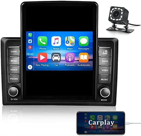CAMECHO 9.5 Dikey Ekran Çift Din Araba Stereo Carplay Araba Radyo ile Bluetooth Araç MP5 Çalar Destek MirrorLink / FM Radyo Alıcısı/USB/Direksiyon