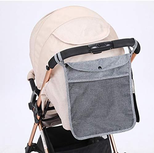GloryMM Taşınabilir Mesh Tuck Net Arabası Dize Çanta Bebek Arabası Organizatör Şişe Bezi Çanta, Gri