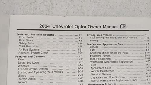 OEMUSEDAUTOPARTS1. COM-Kullanım Kılavuzu 2004 Chevrolet Optra ile uyumludur