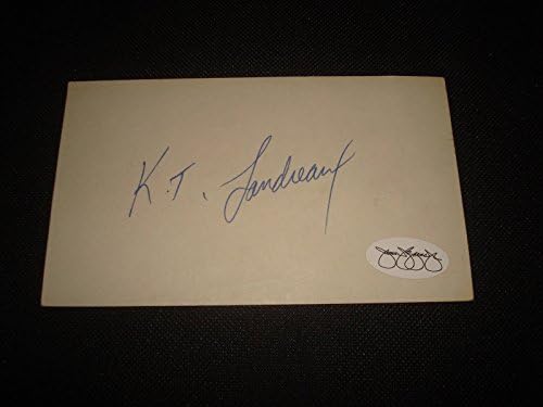 Ken Landreaux 1981 Dodgers İmzalı 3X5 İndeks Kartı JSA Otantik İmza A17-MLB Kesim İmzaları