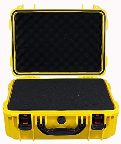 AxiGear Su Geçirmez Hard Case DIY Özelleştirilebilir Köpük İnsert ile 19x14 x 8in (Sarı)