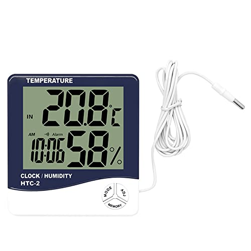 Termometre, Dijital Termometre ile Arka ışık ve Çalar Saat, Kapalı Açık Termometre Nem, Yatak Odası için, Pet, Sera Bahçe