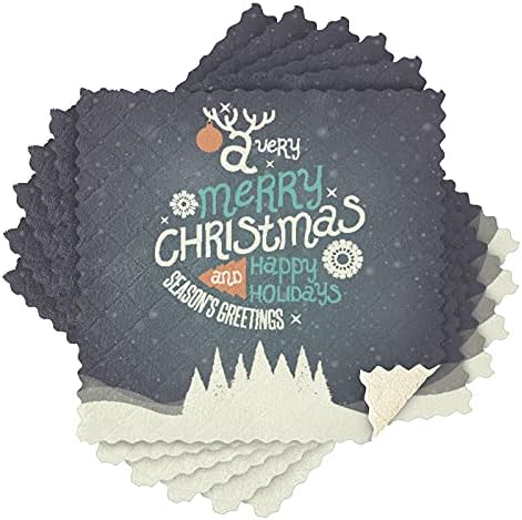 KLL Kış Tebrik Merry Christmas Mutfak Bulaşık Bezleri 6 Set Temizleme Havlu Kurutma Yemekleri için Ovma Yıkama Bezi için Lavabo