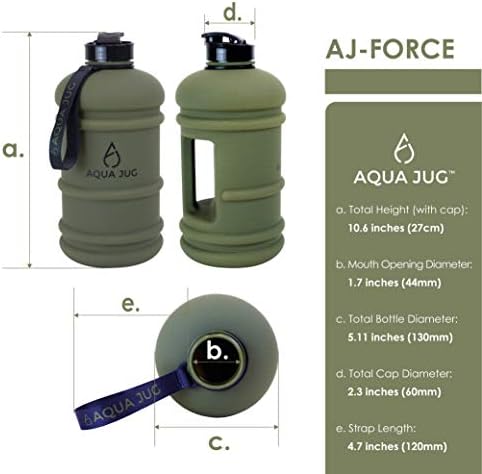 Aqua Sürahi Büyük Su Şişesi, Bulaşık Makinesinde Yıkanabilir BPA Ücretsiz İçme Suyu, Kuvvet Yeşil 2.2 L, Gym Fitness Egzersiz