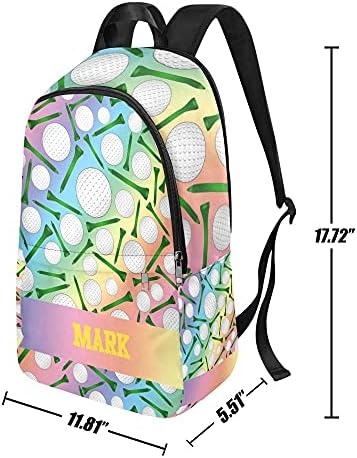 Kişiselleştirilmiş Golf gökkuşağı sırt çantası rahat seyahat sırt çantası erkekler kadınlar hediye için
