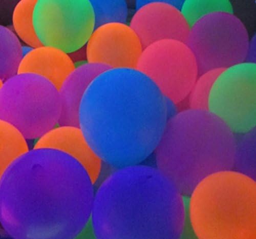 Blacklight Altında Karanlıkta Parlayan Blacklight Parti Balonları-11 inç Neon Floresan Lateks Balonlar, 25 Sayım