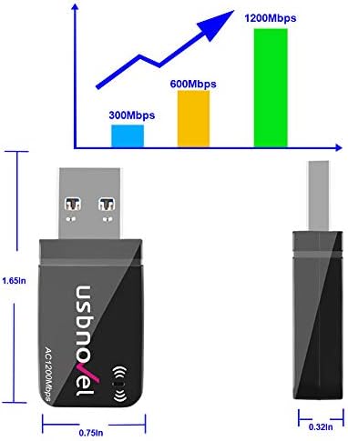 WiFi Adaptörü için Oyun 1200 Mbps, USB 3.0 Newtork Kablosuz Adaptör 2.4 G / 5G 802.11 ac WiFi dongle ile 5dBi Anten için PC /