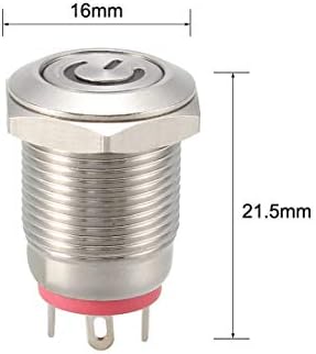 uxcell Anlık Metal Push Button Anahtarı Düz Kafa 12mm Montaj Dia 1NO 12 V Sarı led ışık