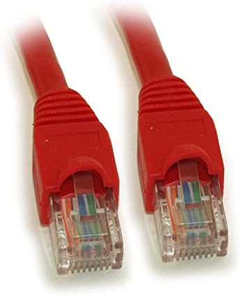 MyCableMart 30ft Cat6 Ethernet RJ45 Patch Kablo, Telli, Snagless Önyüklemeli, kırmızı
