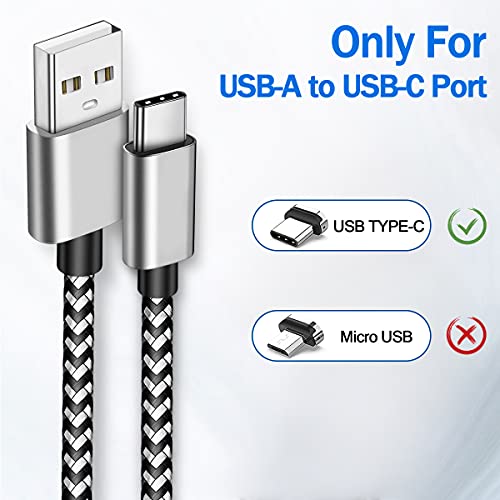 USB C Kablosu, 6Ft 2 Paketi Tipi C Şarj Prim Naylon USB kablosu, USB A Tipi C Şarj Kablosu Hızlı Şarj ile Uyumlu Samsung Galaxy