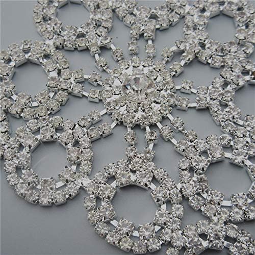 El yapımı 11x11 cm Parlak Gümüş Kristal Yamalar Dikmek-on Rhinestones Aplike Taşlar Sequins Boncuk DIY düğün elbisesi Dekor Aksesuar