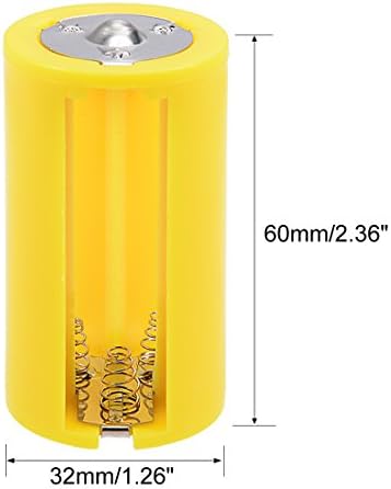 uxcell 1 ADET 3x1. 5 V AA Paralel Bağlantı Plastik Sarı Silindir Pil Depolama Tutucu Kılıf Adaptörü