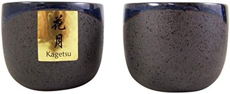 Japon Mavi Sake Şişesi ve Ochoko Bardakları, 3 Parçalı Set