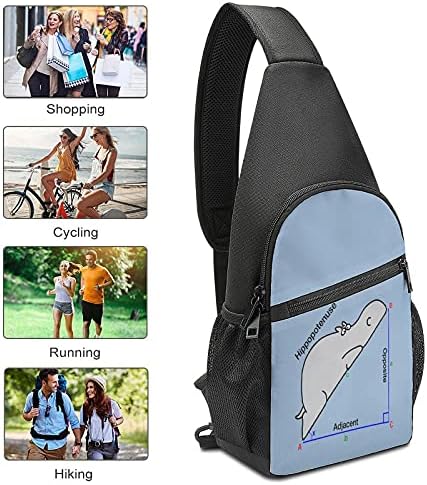 Matematik Hippo Sling çanta Crossbody sırt çantası omuz göğüs sırt çantası seyahat yürüyüş için