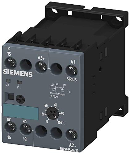 Siemens 3RP2025-1AQ30 Katı Hal Zaman Rölesi, SİRİUS Tasarımı, 45mm, Vidalı Terminal, Açık Gecikme Fonksiyonu, 1 CO Kontak Elemanı,