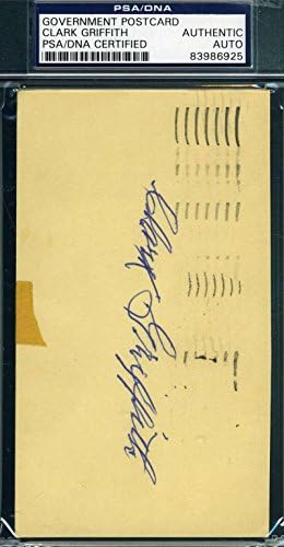 Clark Griffith İmzalı 1952 Gpc Psa / dna Otantik İmza-MLB Kesim İmzaları