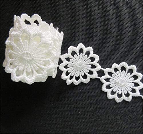 3 Metre Çiçek Dantel Kenar Trim Şerit 4.3 cm Genişlik Vintage Stil Kapalı Beyaz Kenar Abartı Kumaş Işlemeli Aplike Dikiş Zanaat
